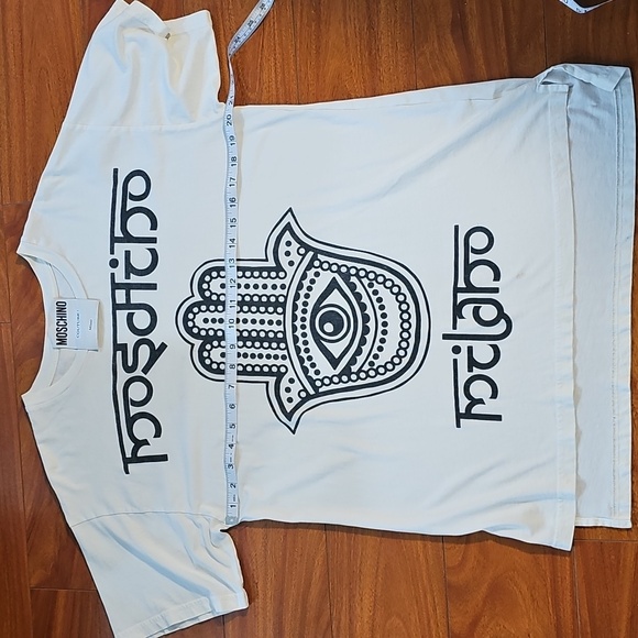 Moschino White and Black Graphic Tee - Picture 9 of 10